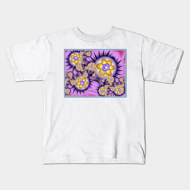 Fractal Flower Baubles Kids T-Shirt by pinkal